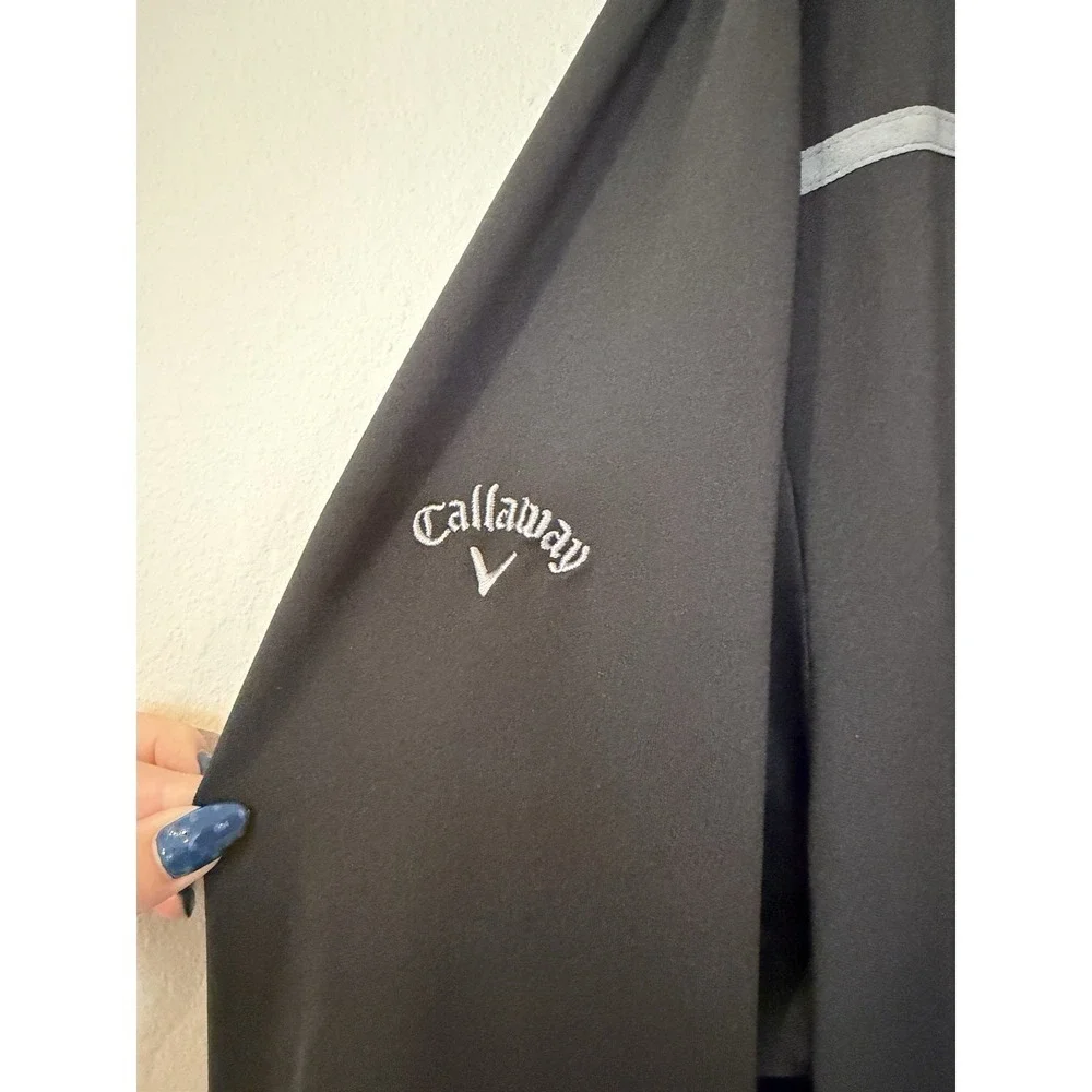 Callaway Quarter Zip Up Men's Golf Jacket Black With Gray Jeans Size XXL